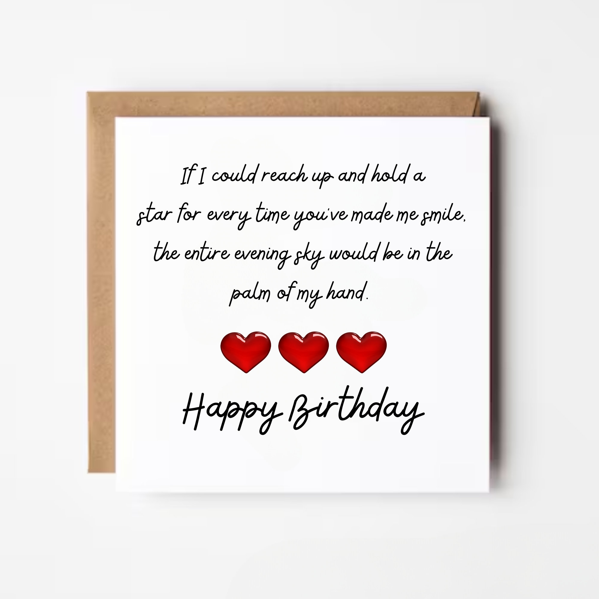 ロマンチックな詩の誕生日カード：赤いハートの愛のカード - Etsy 日本, image size:2000x2000