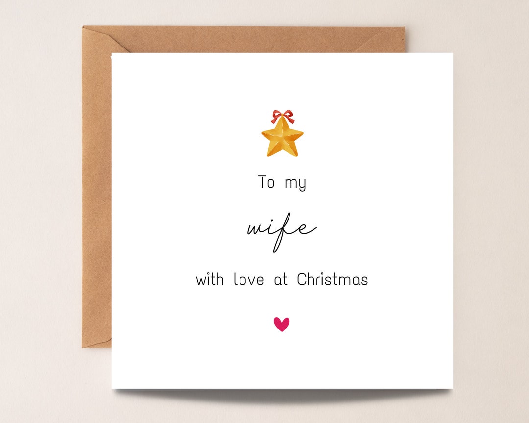 Wife Christmas Card, Christmas Card for Wife, Wife Xmas Card, Card for ...