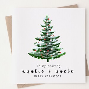 Tante en oom kerstkaart, gepersonaliseerde kerstkaart voor tante en oom, kerstrelatieve kaart, kersttante & oom C04