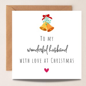 Carte de Noël mari, poème de Noël pour mari, carte de Noël mari personnalisée, carte de Noël romantique, pour lui