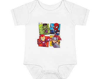 Superhero Bold Color Infant Bodysuit | Baby Rib Onesie