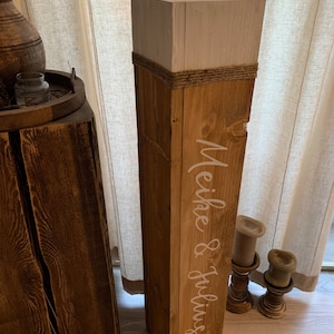 Personalized wooden column country house vintage