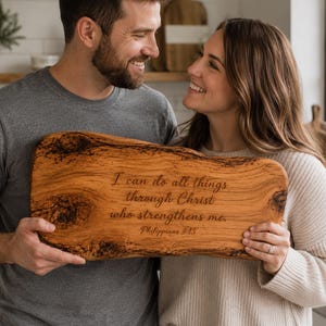 Christliches Hochzeitsgeschenk Schneidebrett | Personalisierte Olivenholzbrett | Gravierte Bibel Vers Hochzeitsgeschenk | Schrift-Hochzeits-Andenken |