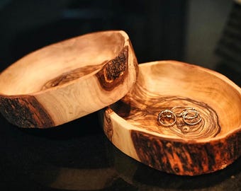 Olivenholz Astschale | Handgemachte Olivenholzschale | Rustikale Ringschale | Ringe, Schlüssel, Münzen & mehr!| Ringschale| Modernes Zuhause