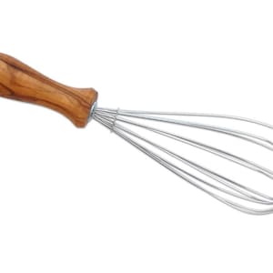Olive Wood 10 Inch Stainless Steel Whisk| Housewarming Gifts| Summer Time Essentials| Kitchen Must Haves| Fathers Day| Custom Woodworking