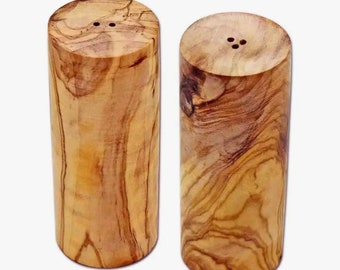 Olive Wood Salt & Pepper Shakers| Set of 2| Made From Olive Wood| Rustic Touch To Any Table Top|Handmade|