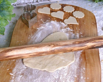 Olive Wood Rolling Pin| Baking Roller| OliveWood| Natural Wood Rolling Pin| Wood Texture Rolling Pin| Rustic Kitchenware| Farmhouse Kitchen|