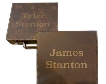 Custom Leather Poker Set | Personalized Poker Chip Case with Engraving | Luxury Game Night Gift | Groomsmen or Executive Gift