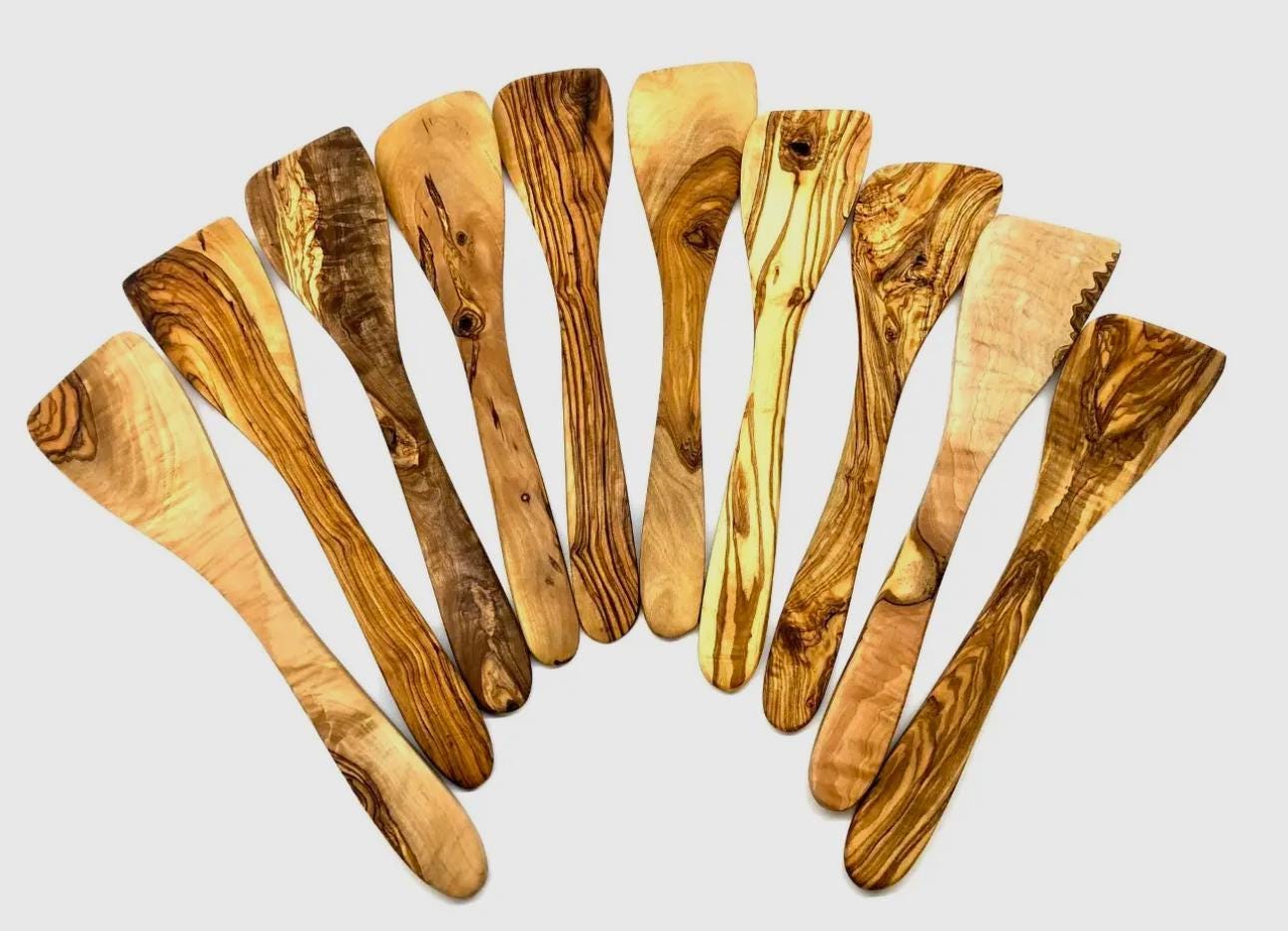 Handmade Olive Wood Spatulas | Cooking Utensil | Nonstick Safe | Rustic Kitchen Decor | Gift for Cooks | Durable and Eco-Friendly