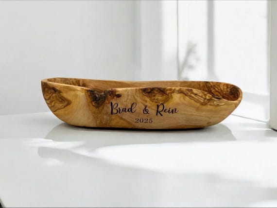 Bread Long Olive Wood Bowl| Great For Fruits, Chips, Candy, Bread and More| Great For Coins, Car Keys, Wallets and Miscellaneous