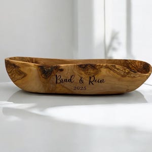 Bread Long Olive Wood Bowl| Great For Fruits, Chips, Candy, Bread and More| Great For Coins, Car Keys, Wallets and Miscellaneous
