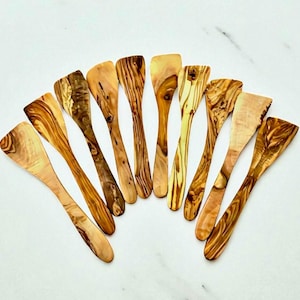 Handmade Olive Wood Spatulas | Cooking Utensil | Nonstick Safe | Rustic Kitchen Decor | Gift for Cooks | Durable and Eco-Friendly