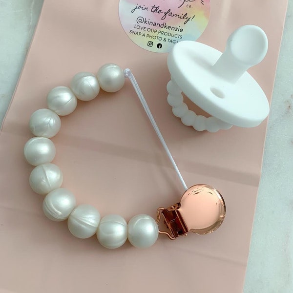Pearl Pacifier Clip Etsy