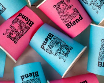 Custom Logo Stamp for Coffee Cups and Paper Bags, Small Cafe Business Branding Stamp, Bakery and Coffee Shop Rubber Stamp, Cake Box Stamp