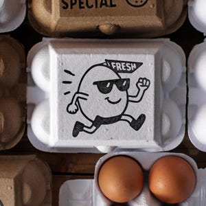 Custom Egg Carton Stamp • Farm Fresh Eggs Stamp • Chicken Coop Stamp • Homestead Farm Logo Rubber Stamp • Mini Egg Stamp • Farmhouse Decor