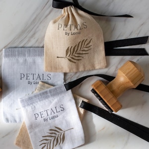 Sello con logotipo personalizado para telas y ropa, sello de goma personalizado para bolsas de algodón, paños de cocina y textiles, sello comercial, sello personalizado grande