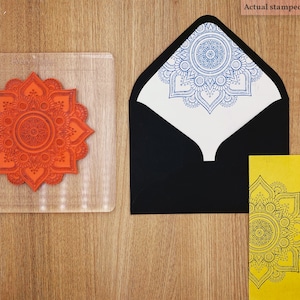 Mandala-stempel, geometrische stempel, envelopstempel, postkaartstempel