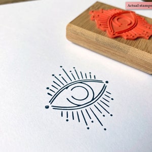 Minimalist Evil Eye Stamp - Evil Eye Polymer Clay Stamp - Boho Magic Rubber Stamps - Esoteric Celestial Stamps - Trendy Branding Stamps