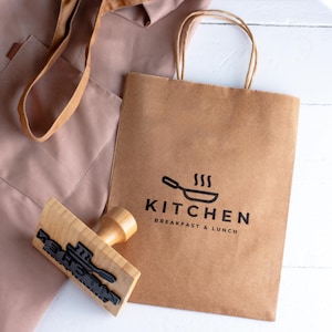Large Custom Rubber Stamp for Shopping Bags, Personalized Business Logo Stamp, Kraft Paper Bag Branding, Corporate Gift Bag Stamp