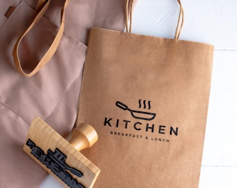 Custom Logo Stamp from your Design, Large Shopping Bag Stamp, Personalized Business Logo, Kraft Paper Bag Branding, Custom Rubber Stamp