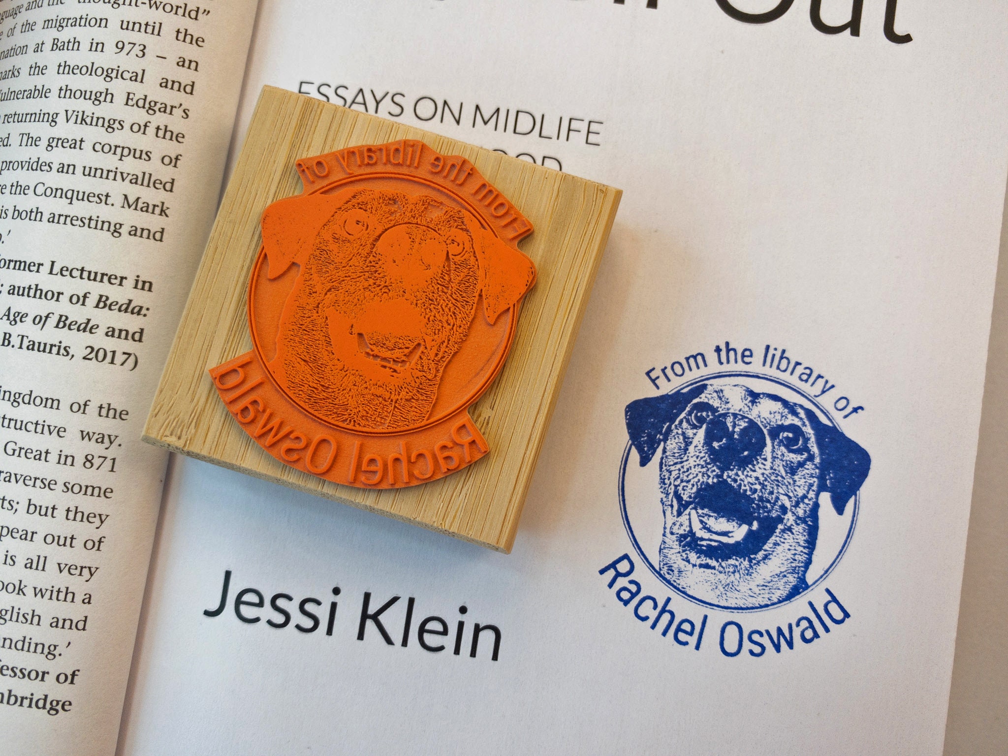 Personalized Custom Pet Portrait Library Stamp - Unique Dog Cat Ex Libris Rubber Stamp - Ideal Gift for Book Lovers