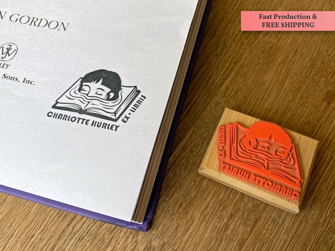 EX LIBRIS Custom Book Stamp Personalized Library Stamp Etsy