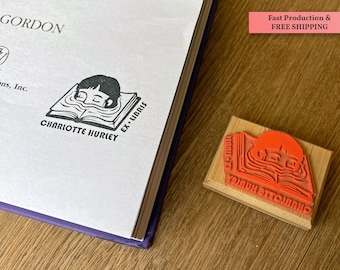 EX LIBRIS - Personalisierter Buchstempel - Personalisierter Bibliotheksstempel - Geschenk für Buchliebhaber - Aus der Stempelbibliothek - Personalisierter Namensstempel