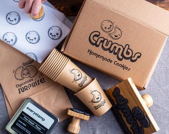 Custom Paper Bag Logo Stamp for Small Business Packaging, Business Logo Mailer Stamp, Paper Bag Branding, Small and Large Custom Logo Stamps