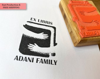 Custom Book Stamp - EX LIBRIS - Book Stamp Personalized With Name - Book Lover Gift - Unique Library Rubber Stamp