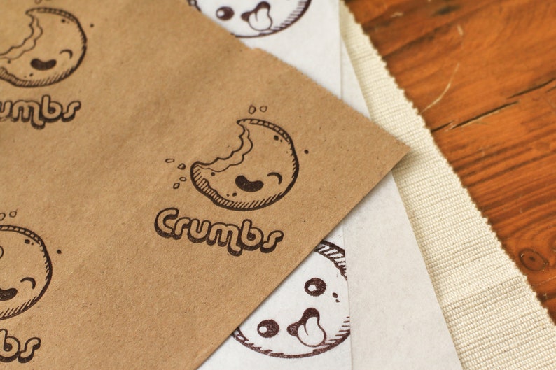 Custom Business Logo Stamp, Personalized Small & Large Rubber Stamps, Stamp for Fabric Cardboard Mailer Paper Cups Kraft Bags, Pottery Stamp zdjęcie 4
