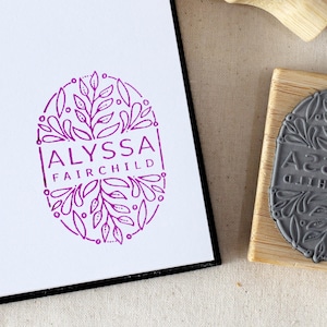 Custom Botanical Book Stamp, Personalized Floral Rubber Stamps, Best Book Lover Gift for Her Him, Light Academia Library Stamp, Ex Libris
