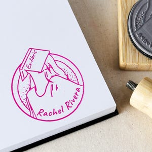 Custom Ex Libris Book Stamp - From The Library Of Name Stamp - Unique Rare Book Stamps - This Book Belongs To - Best Book Lover Gift For Her