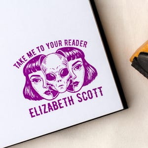 Aangepaste boekstempel, Dark Academia, Take Me To Your Reader, gepersonaliseerde ex Libris-bibliotheekrubberstempel, dit boek is van, boekenliefhebber