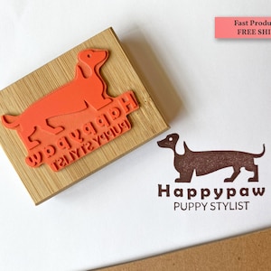 Aangepaste logostempel, gepersonaliseerde zakelijke logostempel voor papieren zak, aangepaste hondenportretstempel, branding rubberen stempels, grote aangepaste stempel afbeelding 6