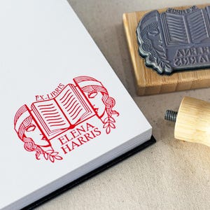EX LIBRIS - Custom Book Stamp with Name - Personalized Library Stamp - Gift for Book Lovers - Custom Teacher Stamps - From the Library of