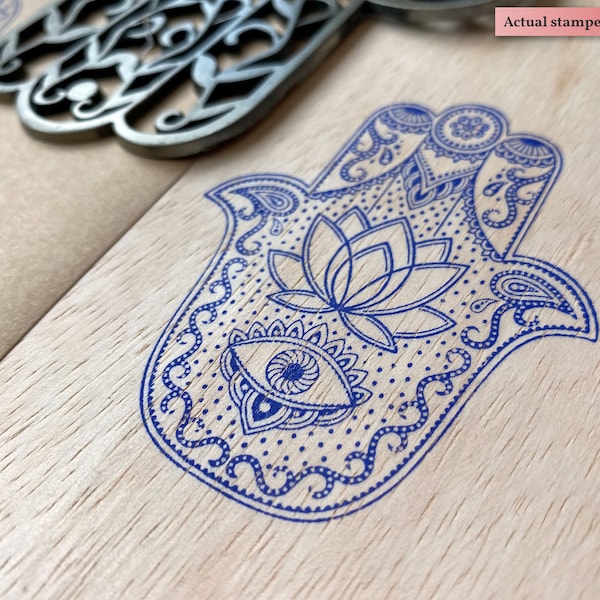 Hamsa Rubber Stamp, Hamsa Wall Art, Jewish Art, Housewarming Gift, Card Making