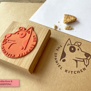 Custom Round Logo Stamp, Custom Pet Shop Stamp, Personalized Bakery Business Stamp, Dog Biscuits Treats Business Stamp , Wood Mounted Stamp