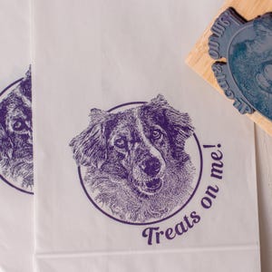 Aangepaste stempel huisdier portret, traktatie tas stempels, gepersonaliseerde trouwbedankjes, huisdier thema bruiloft ideeën, hond portret stempel, kat portret stempel