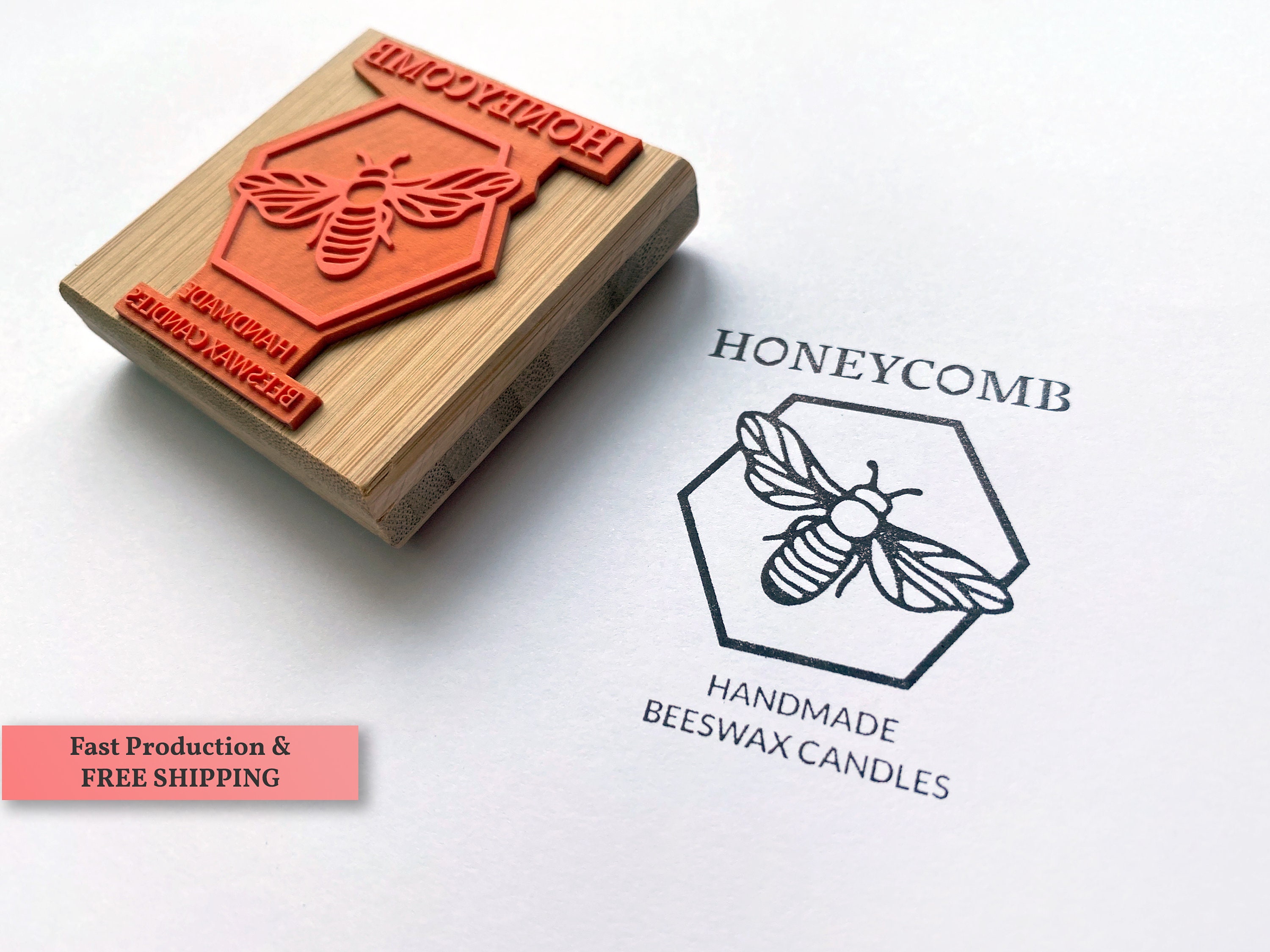 Custom Business Logo Stamp - Personalized Rubber Honey Geometric Small  Stamper Wood Mounted - Yahoo Shopping