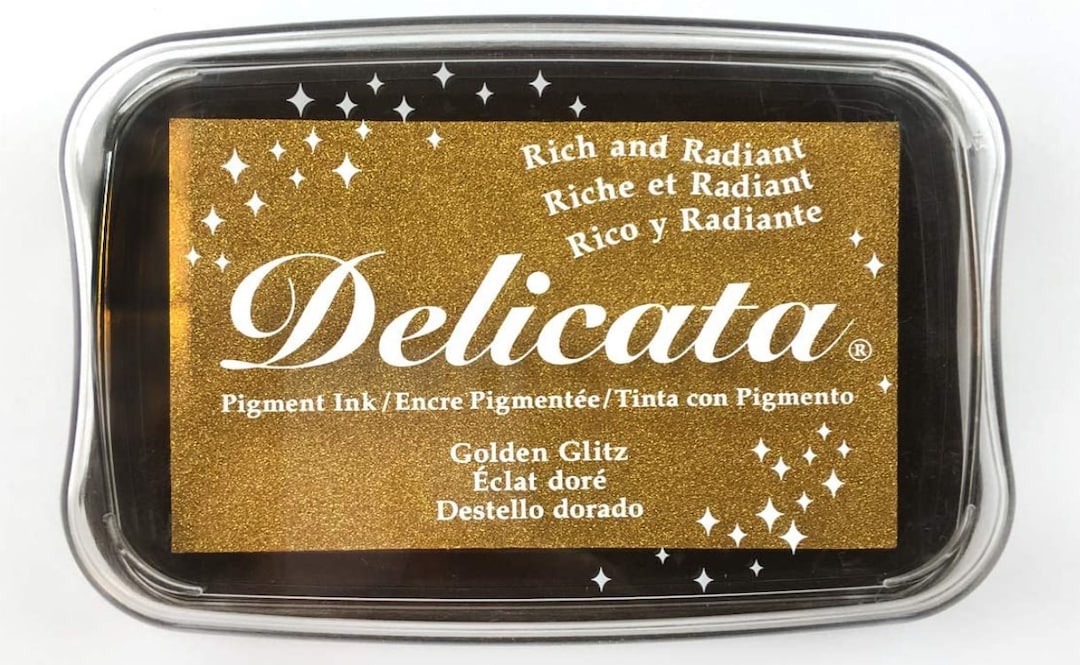 Gold Ink Pad Delicata Tsukineko, Rubber Stamp Ink Pad, Gold Ink for