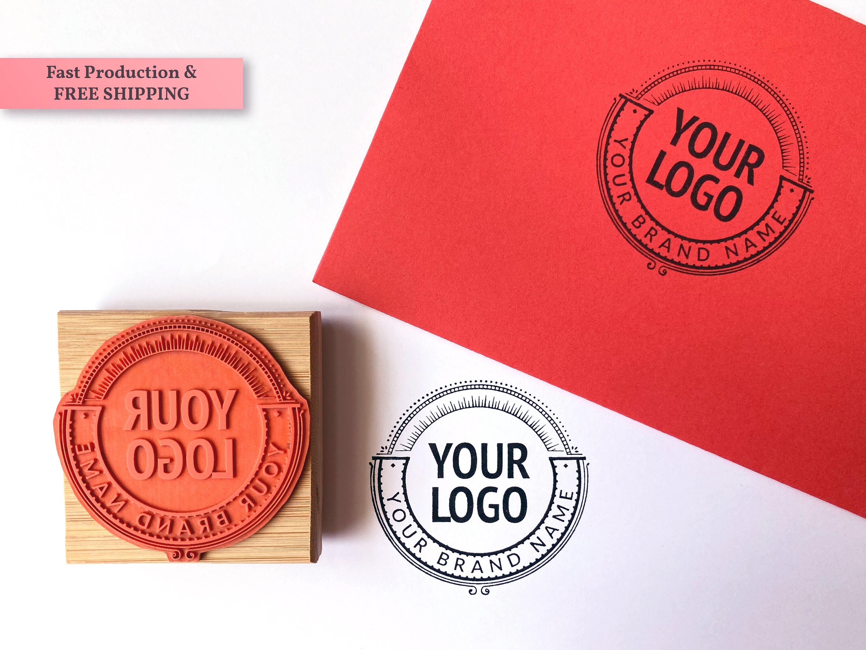 Personalized Business Logo Stamp Customized Paper Bag Etsy Australia