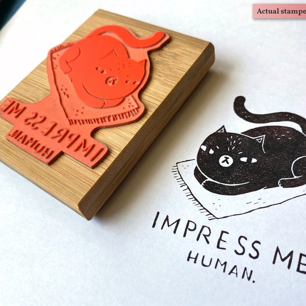 Cat Rubber Stamp Etsy