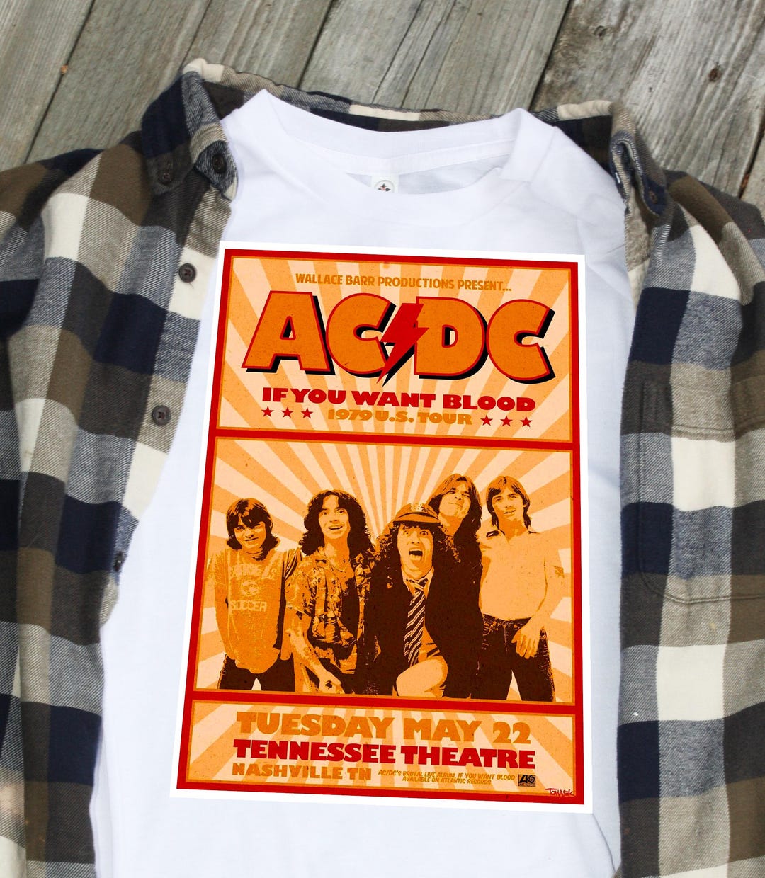 AC~DC Concert T-shirt 1979 US Tour. Nashville - Etsy