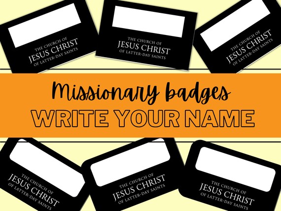 Missionary Badges Write Your Name Edition | Etsy