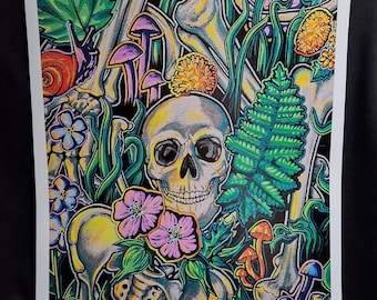 Bone Garden Art Print of Original Painting, 13x17 with White Boarder, Copy of Original Painting