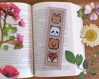 Pixel Animal Bookmark Cross Stitch Pattern (PDF Pattern)