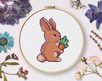 Woodlands Bunny Cross Stitch Pattern, Thumper, Baby Nursery (PDF Pattern)