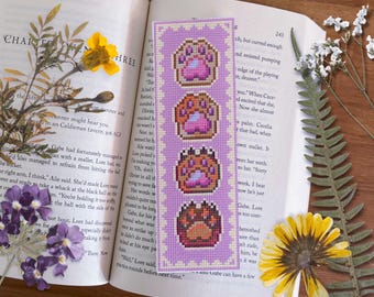 Furry Paws Bookmark Cross Stitch Pattern (PDF Pattern)