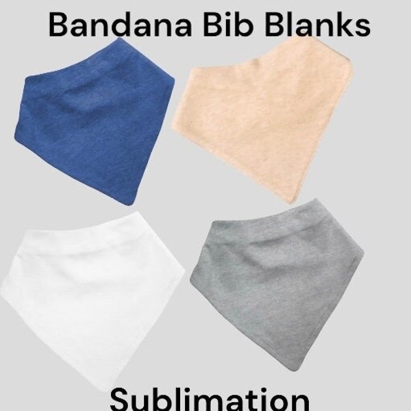 Sublimation Bandana Bibs - Blank with snaps - Sublimation Blank. Available in 4 colors - 2ply