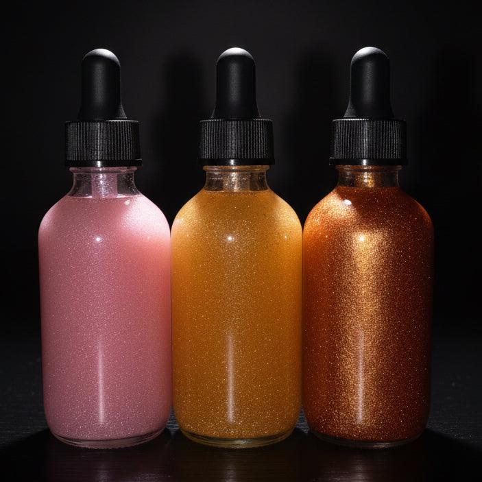 Coconut Body Shimmer Oil Vitamin E, Glitter Luminizer